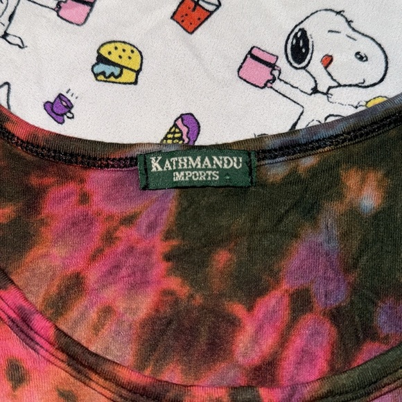 Kathmandu Imports Retro Handmade Pink and Black Tie-Dye Tank Top - Picture 2 of 3